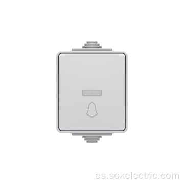 Interruptor de pared para timbre de puerta IP65 con LED